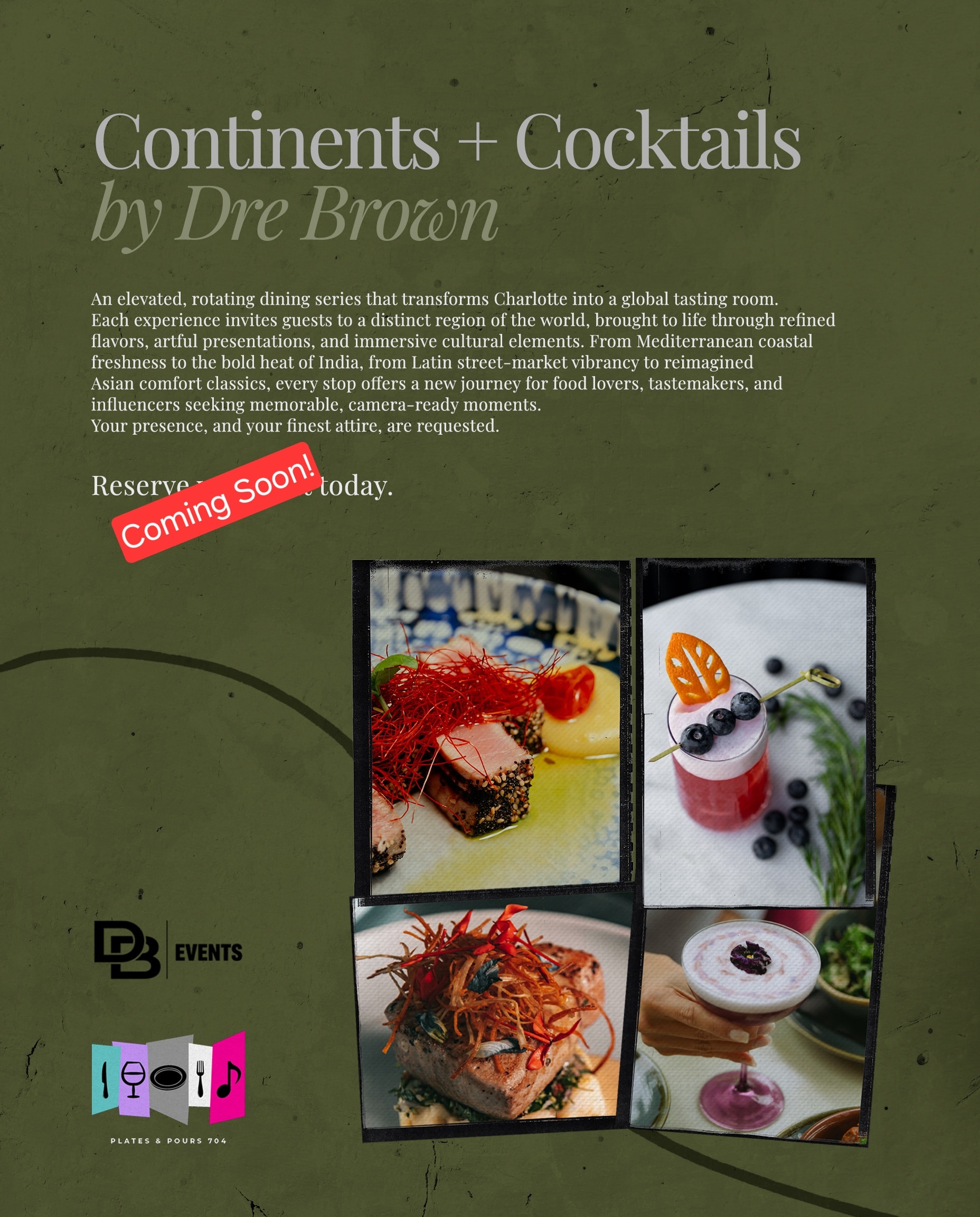 Continents and Cocktails invitation